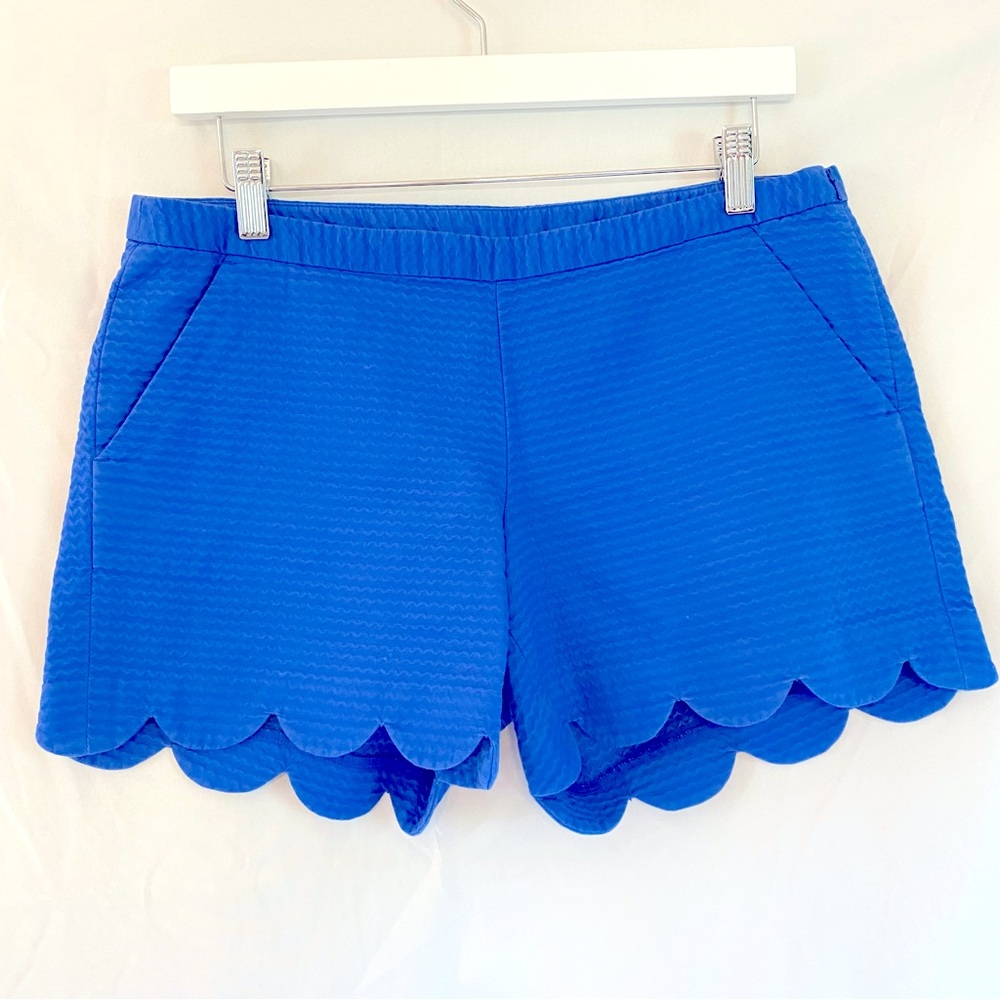 Lilly Pulitzer Magnolia Scalloped Shorts Solid Blue Size 4